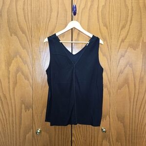 NWT Elegant Black Sleeveless V-Neck Top